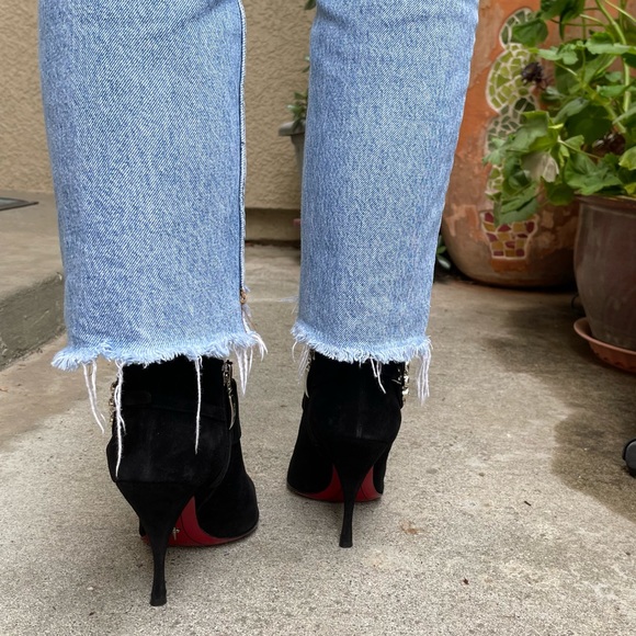 Black/dark red Cesare Paciotti leather booties main image 5